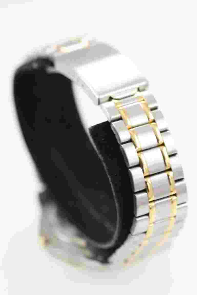 Sierra Club Men Watch Silver Gold Stainless Water Res Batt Day Date White Quartz