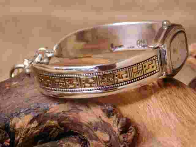 Southwestern Sterling Silver 14K Gold Watch Link by Carolyn Pollack