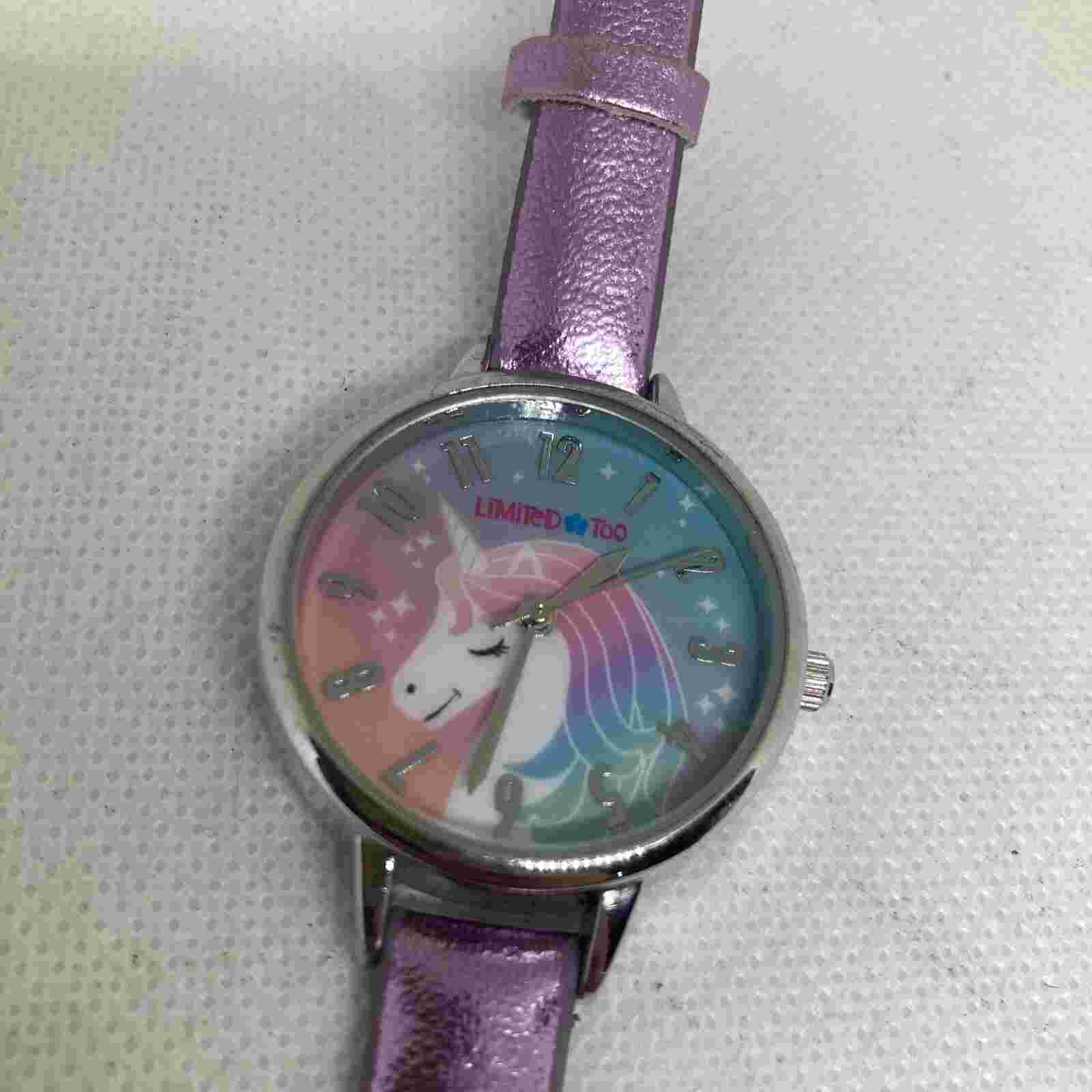 Nice Working Limited Too Purple Band Colorful Unicorn Watch, New Battery
