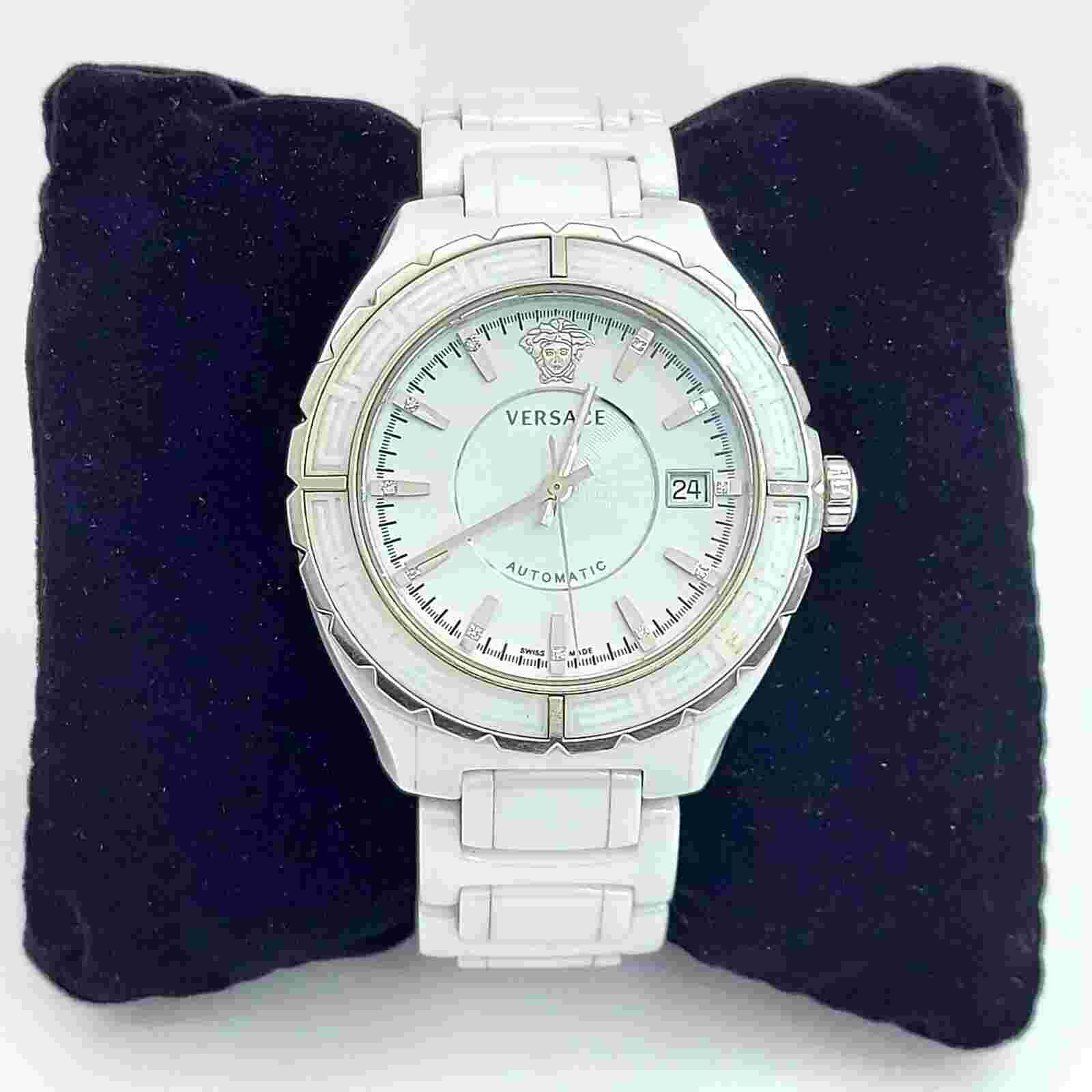 Versace Unisex Automatic Stainless Steel & White Ceramic Watch 41mm