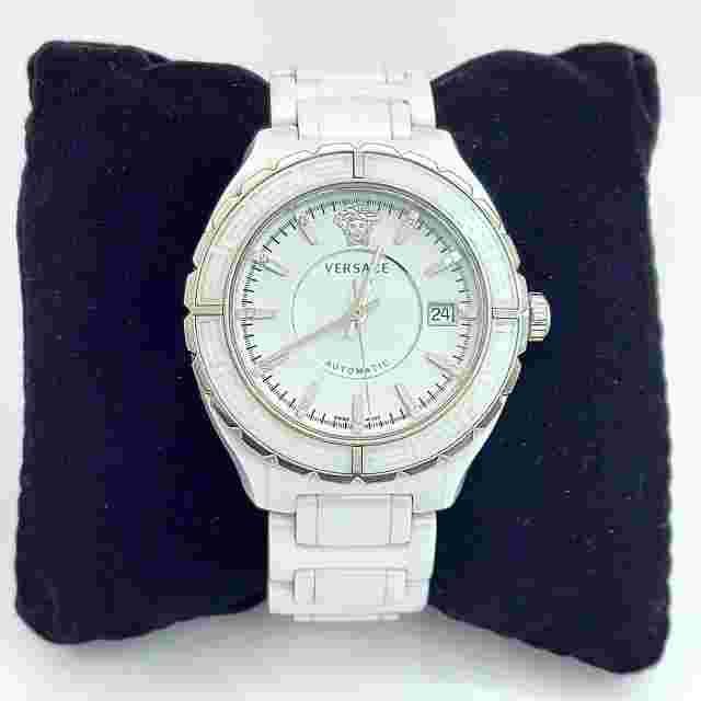 Versace Unisex Automatic Stainless Steel & White Ceramic Watch 41mm