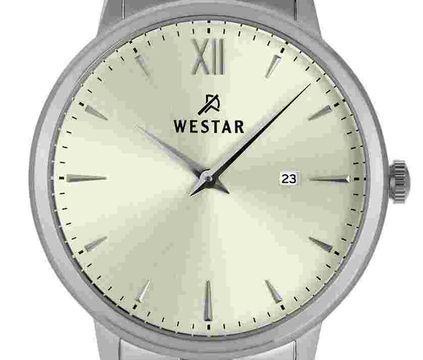 Westar Profile Stainless Steel Light Champagne Dial Quartz 50215STN102 Men Watch