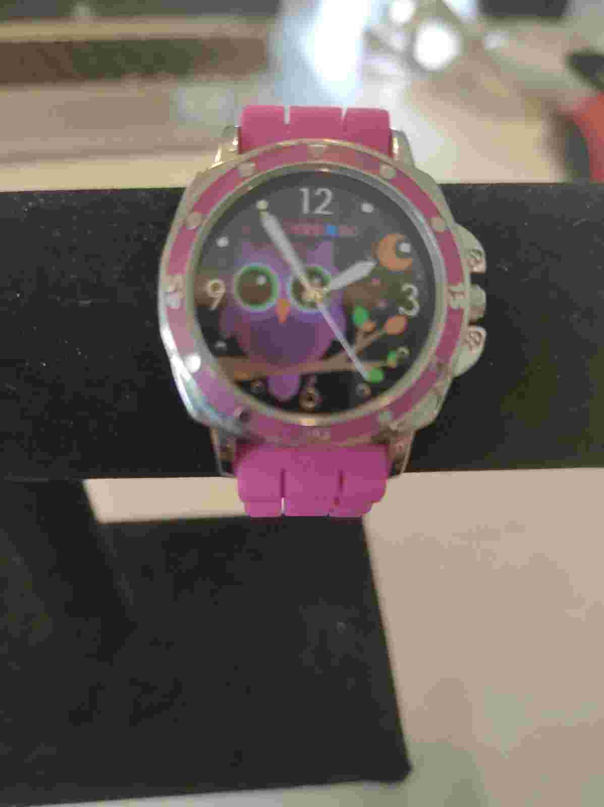 LIMITED TOO Owl QUARTZ WATCH - SILICONE Pink Band KIDS- New Battery