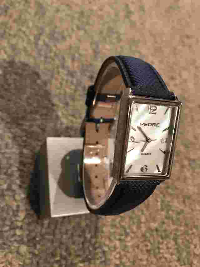 Pedre Watch Mother Of Pearl Face Black Band Japan Movement