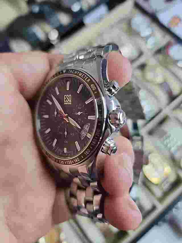 Esq Esquire 300192 Date Leather 9.5" Watch Runs Fc070