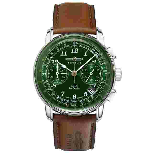 Zeppelin 7614-4 Los Angeles Chronograph Brown Leather Strap Wristwatch