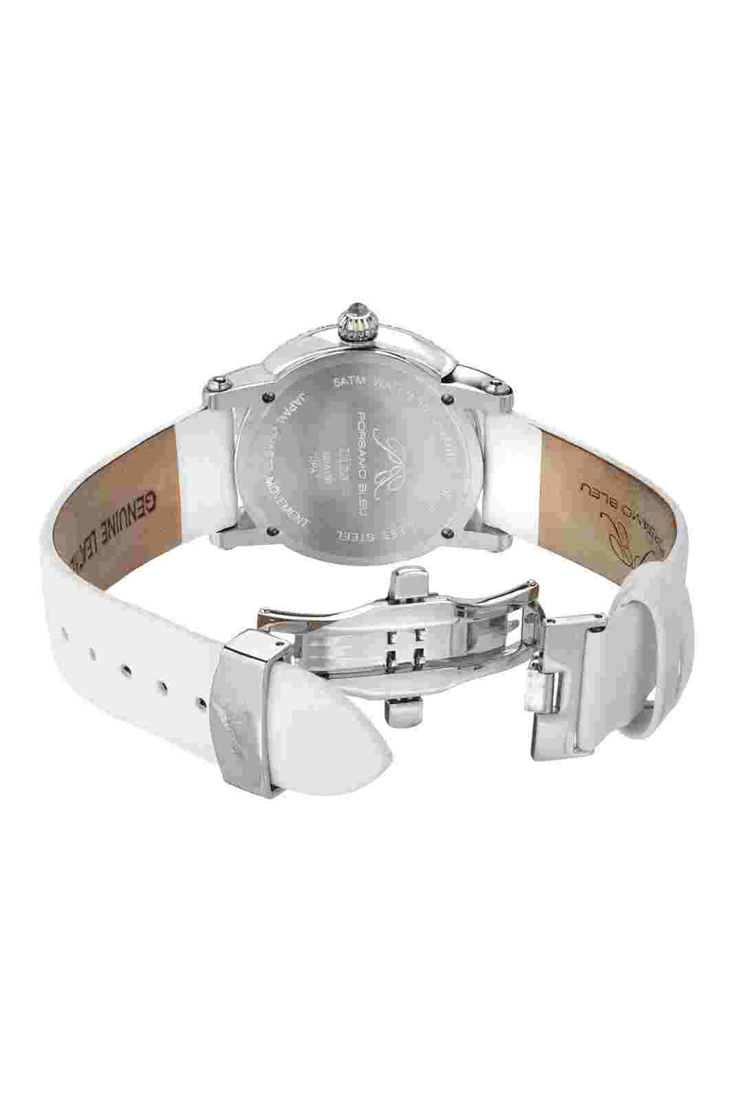 Porsamo Bleu Womens Liza Topaz Stone Automatic Skeleton White 38mm Watch 132409