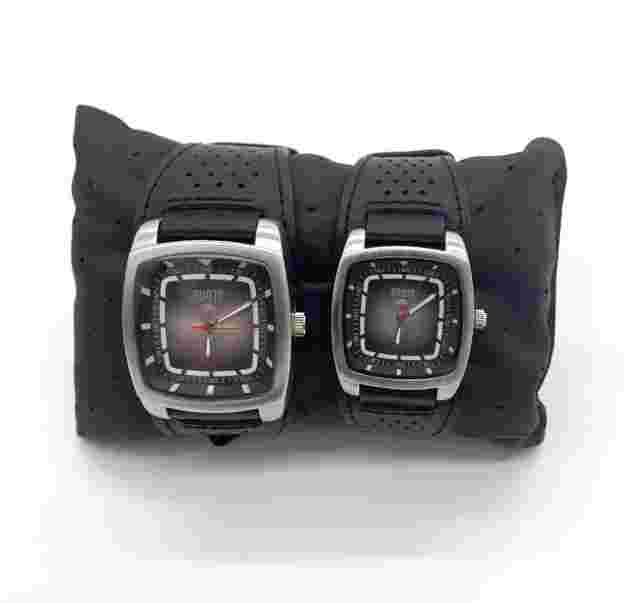 Pair of ROOTS WATCHES Lot of 2 His & Hers Leather Strap with CASE Leather pillow