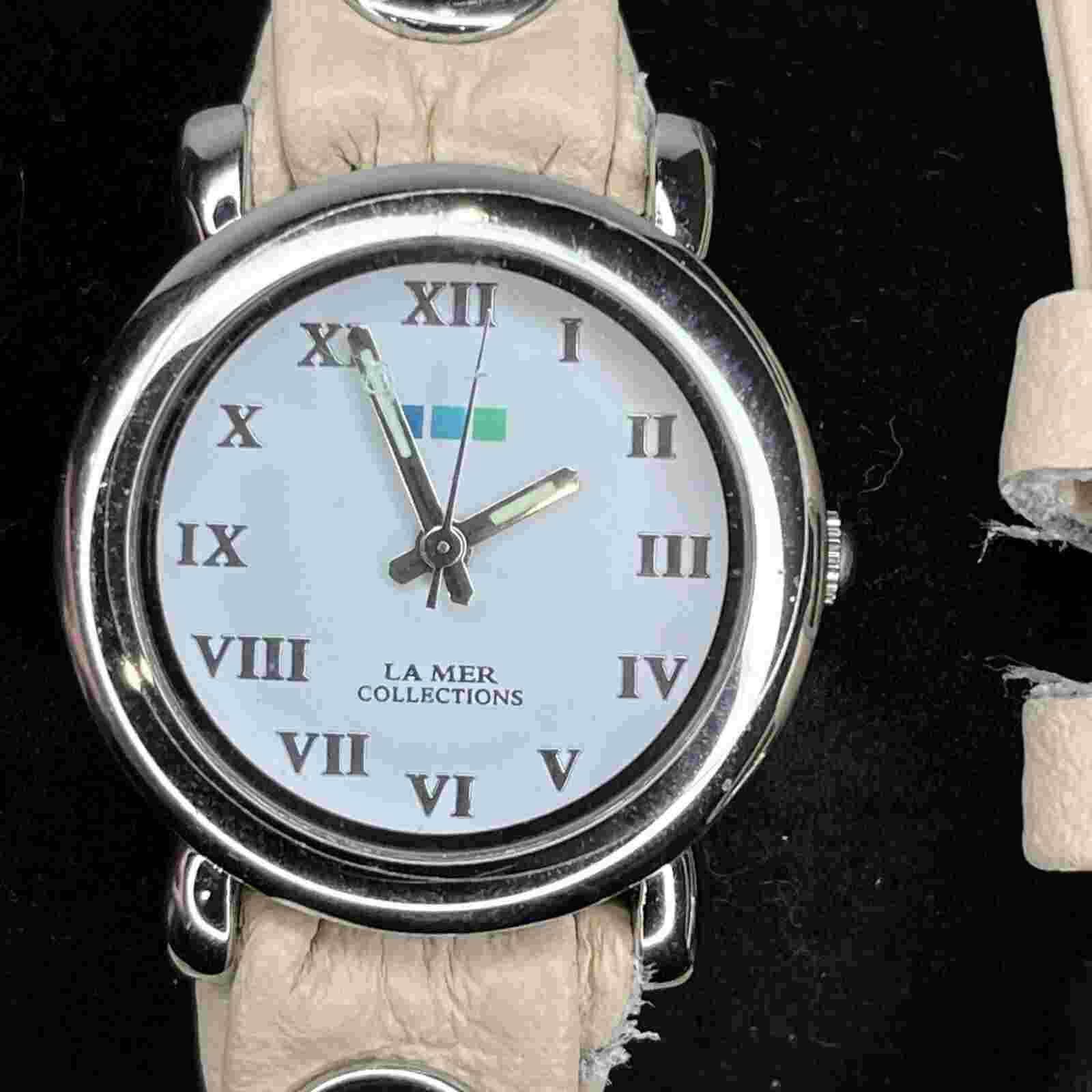 Women's LA MER Collections, Tan wrap around Leather Band NEW BATTERY RUNS!