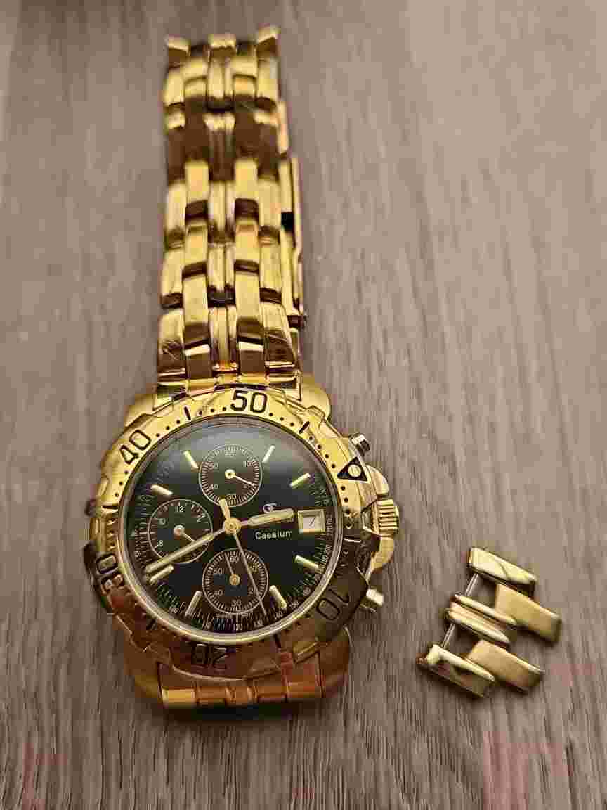Oskar Emil Caesium Gold Quartz Analogue Chronograph 30m Water Resistant Watch