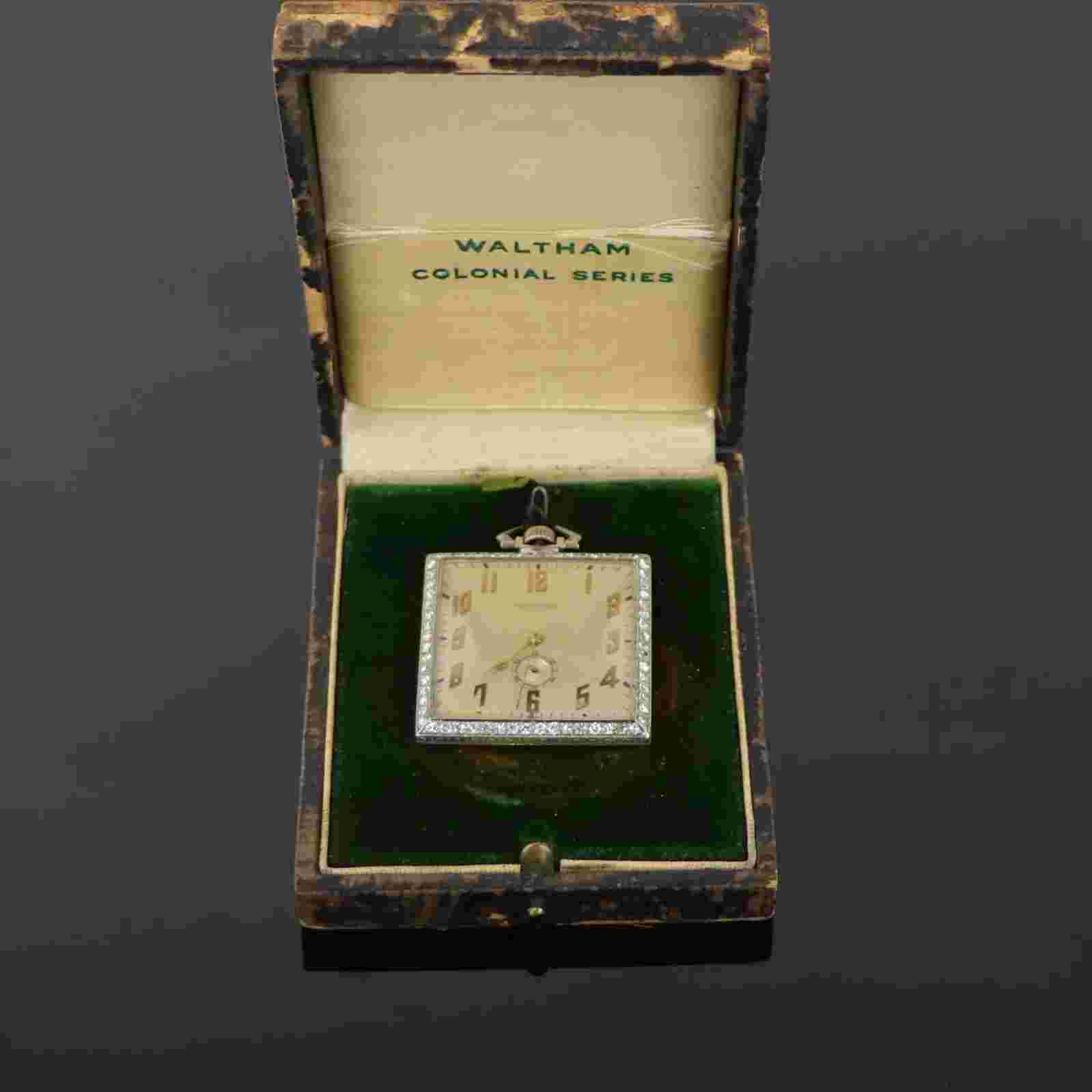 Rare Waltham Platinum & Diamond Pocket Watch Circa 1920