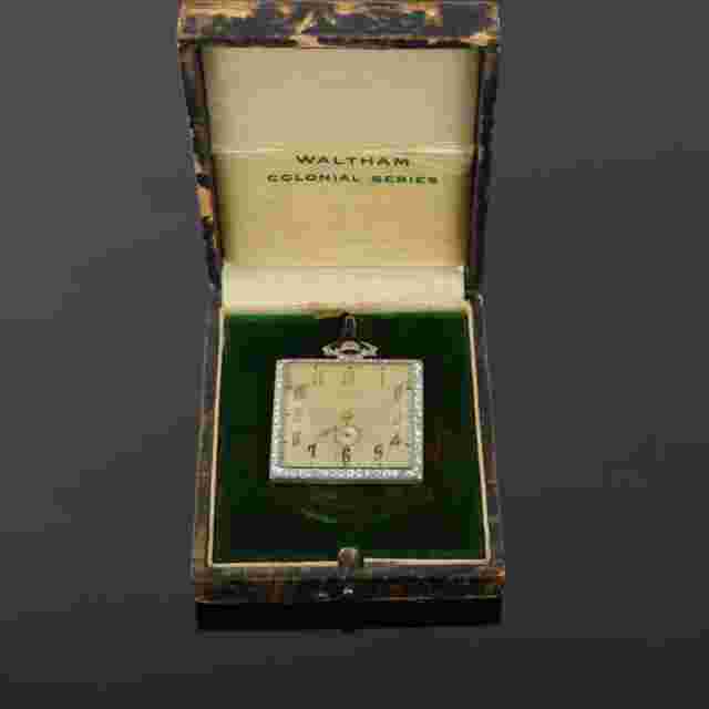 Rare Waltham Platinum & Diamond Pocket Watch Circa 1920