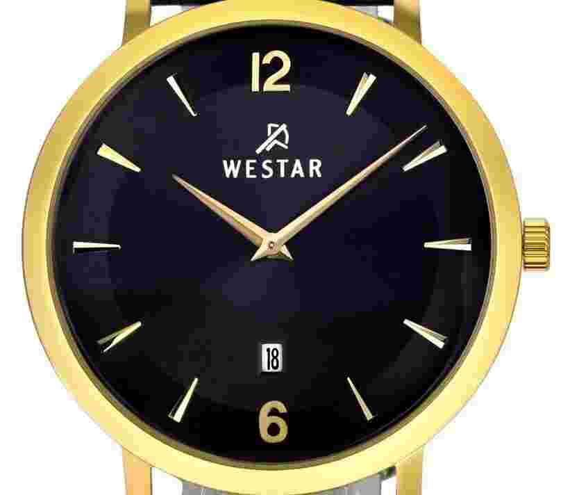 Westar Profile Leather Strap Black Dial Quartz 50219GPN103 Men's Watch