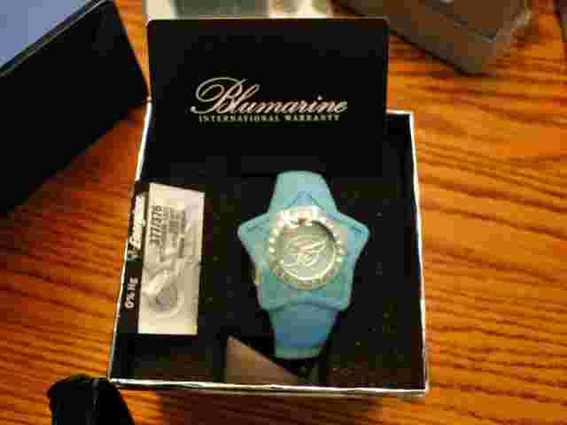 NIB BLUMARINE LADIES SKY/AQUA BLUE WATCH W/ GENUINE CRYSTALS!  STUNNING WATCH!!