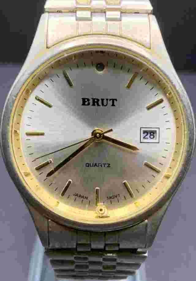 Vintage Men's BRUT Analog Watch - Untested - May Need Battery or Repair