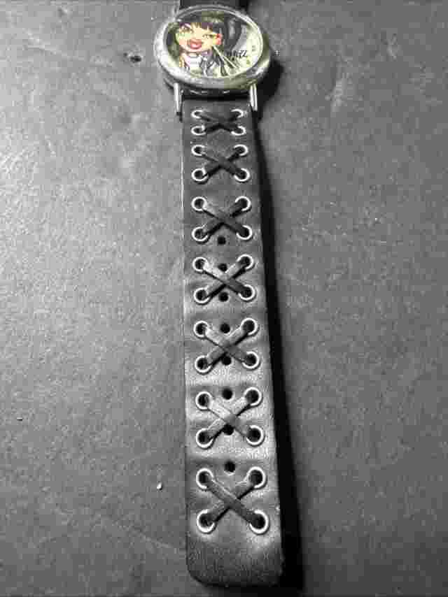 Bratz Jade Wrist Watch 2004 MGA Black Braided Band Punk Rock Goth