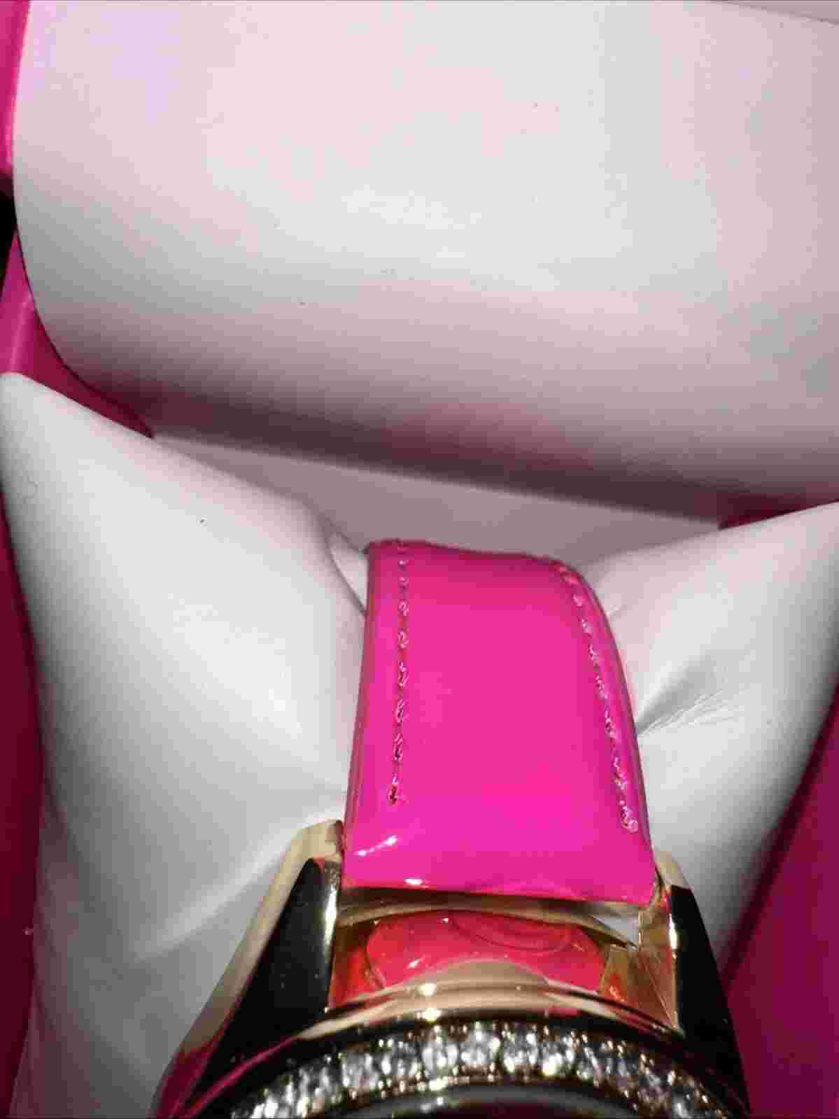 BETSEY JOHNSON Watch Floating Charms 💀👄 With Rhinestones & Pink Strap