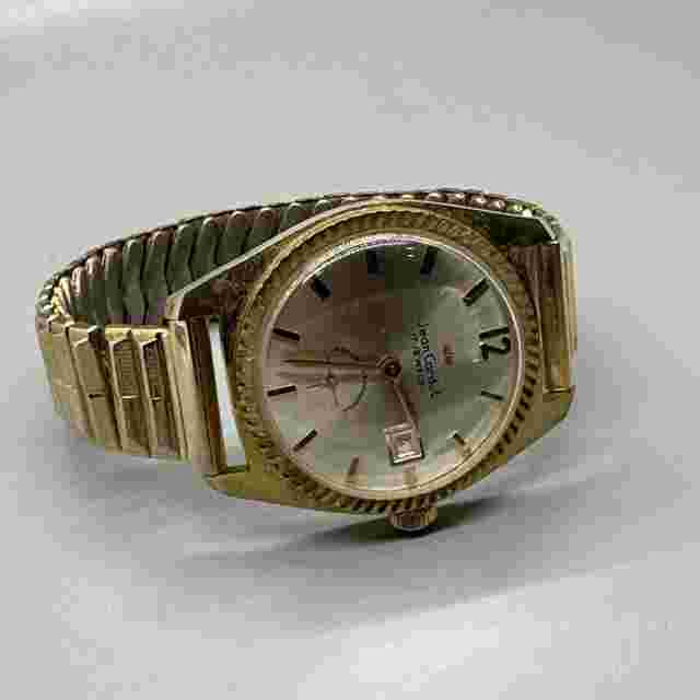 Vintage Jean Cardot 17 Jewel Gold Tone Watch Working