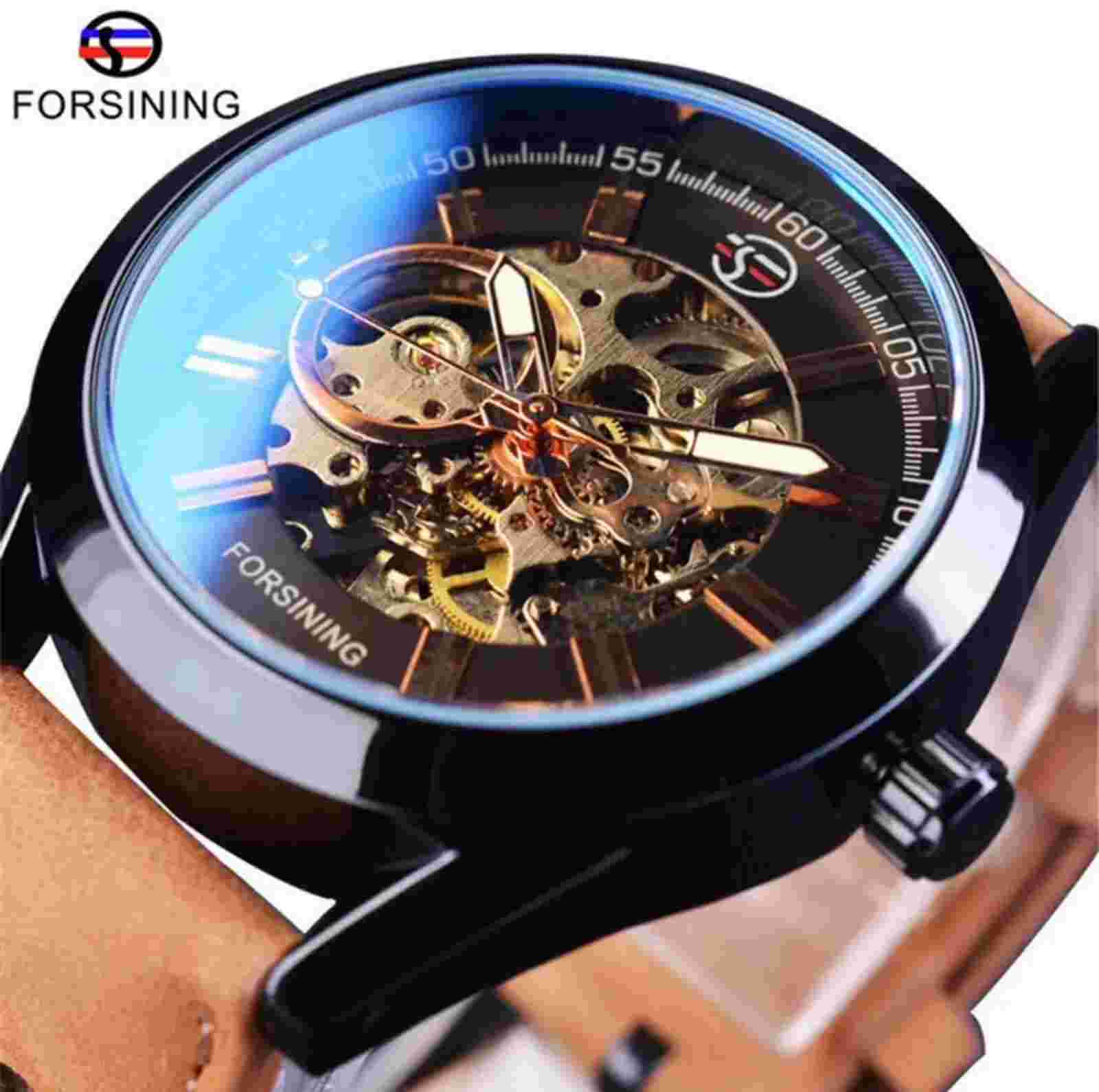 Forsining Mens Skeleton Casual Mechanical Automatic Waterproof Watch Gift Idea