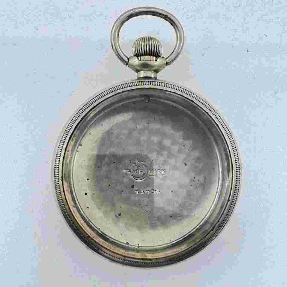 Antique 18 Size Crescent Swingout Open Face Pocket Watch Case NickelUSA