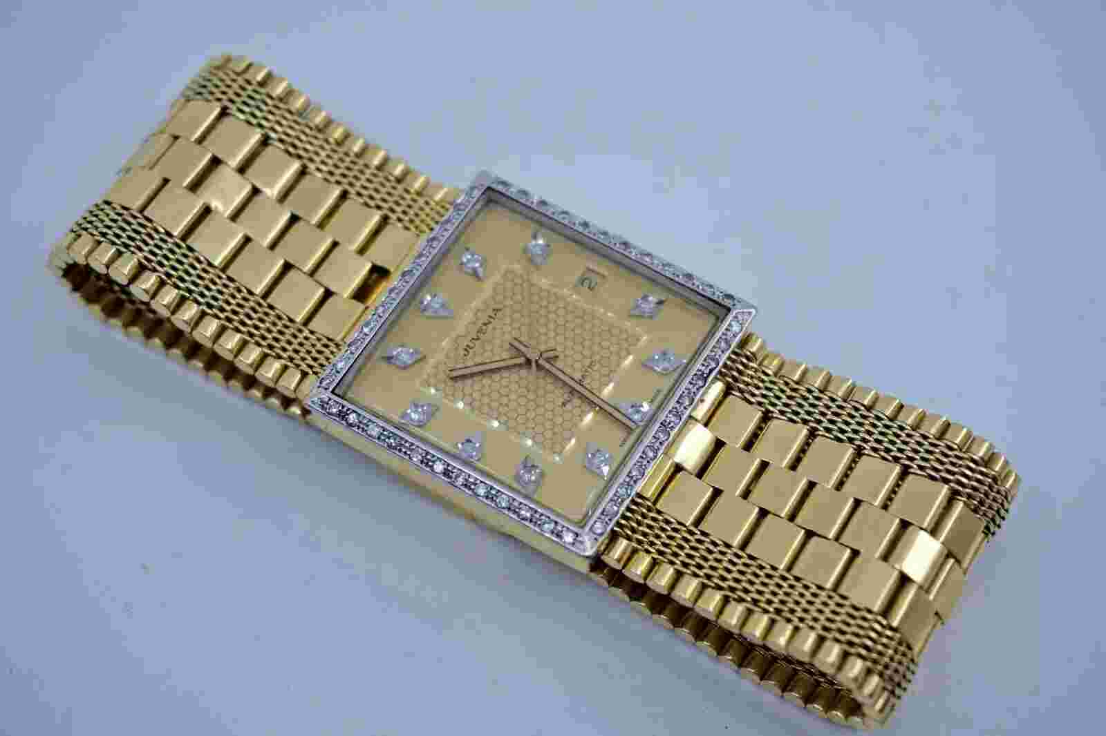 JUVENIA Date-Date Diamond 18K Yellow Gold Automatic Unisex Wristwatch