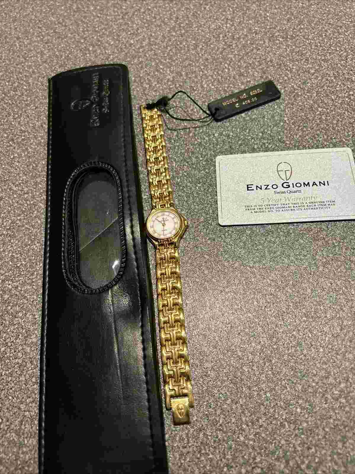Enzo Giomani Swiss Made 18K Gold Plated Ladies Watch Boxed And Papers RRP £405