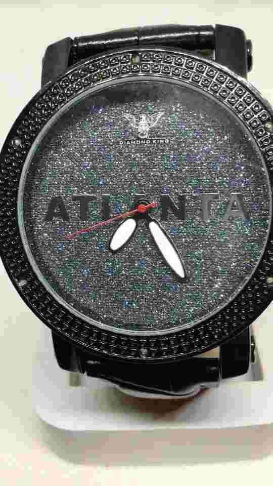 NEW Diamond King Men's Watch Natural Diamonds Iced Out Diamond Dust Dial