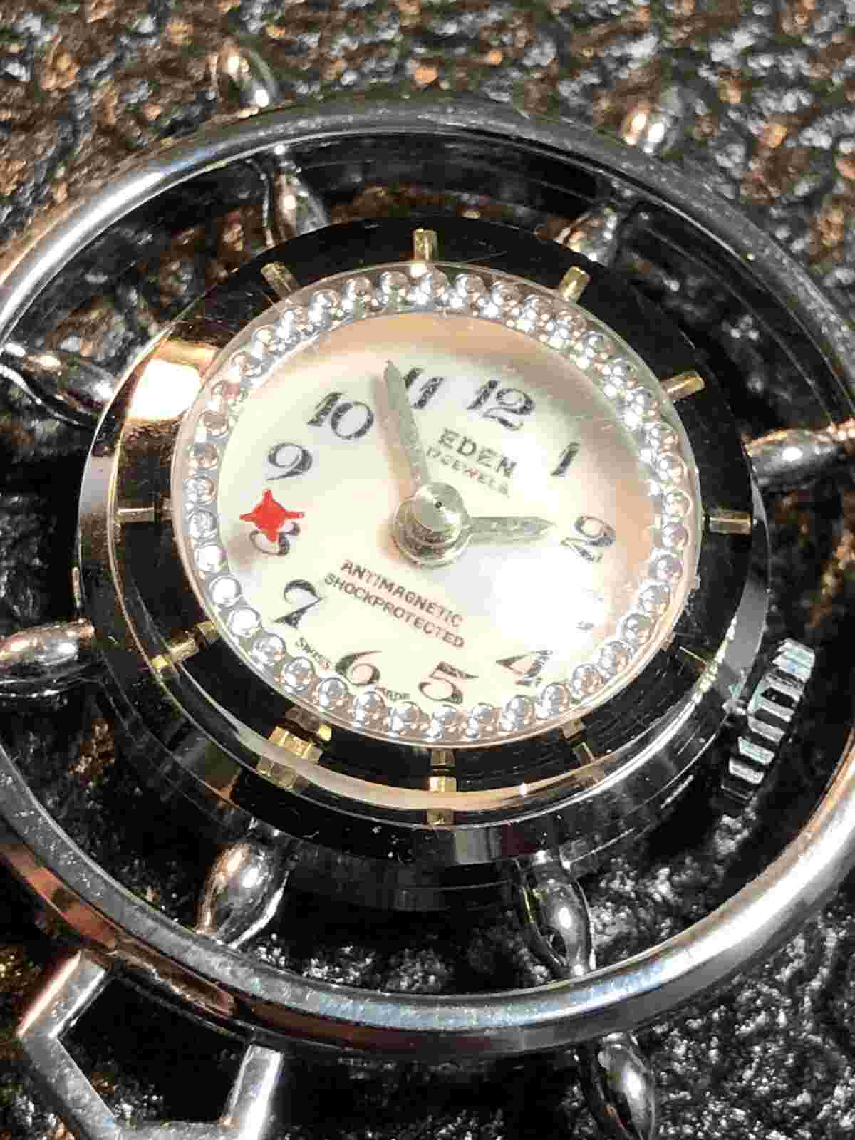 Eden Vintage Swiss 17 Jewels Mechanical Pocket/Pendant Watch Ships Helm Runs