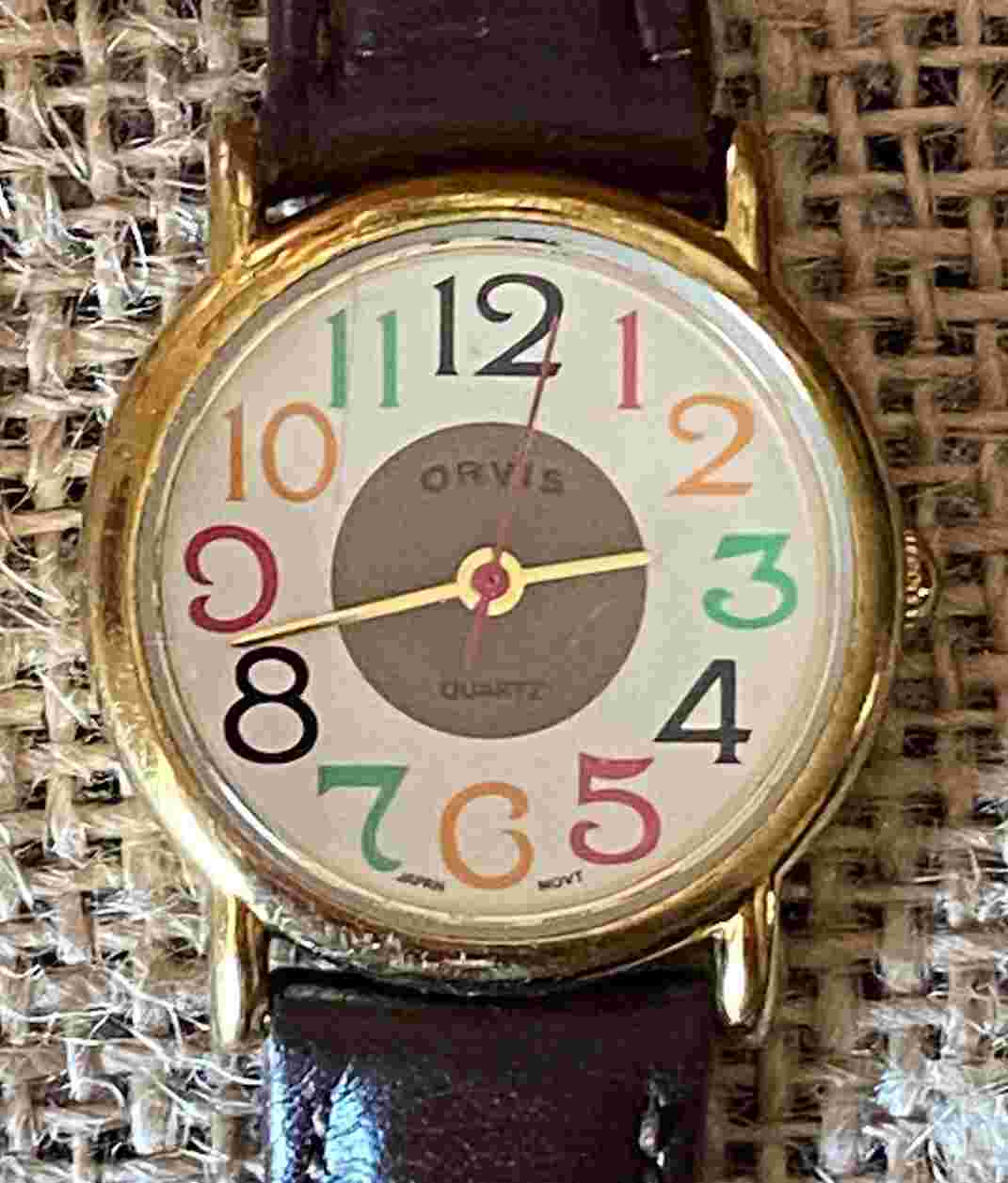 Orvis Quartz Ladies Watch Brown Leather Band New Battery