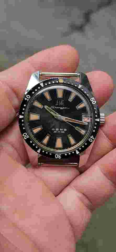 Vintage NOS Shang Hai 114 Diver SS4 Chinese Military Watch ,No paper & Box , run