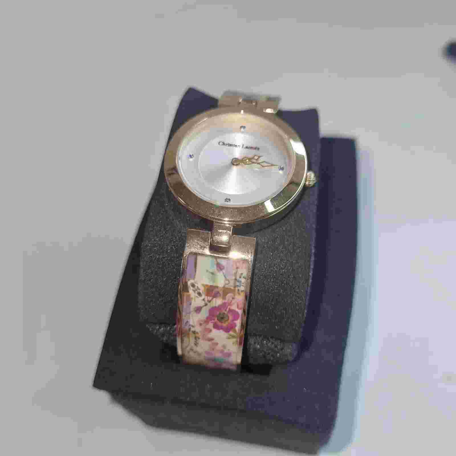Christian Lacroix Gold & Floral Ladies Wrist Watch New Old Stock N°8010103