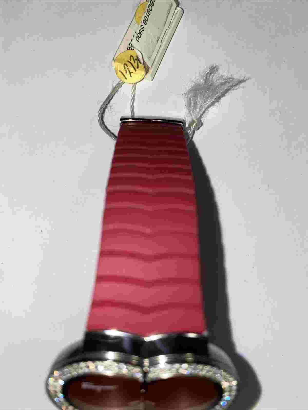 Salvatore Ferragamo VS2 Diamond Watch $4500 Assoluto Red Strap F59SBQ9108S800