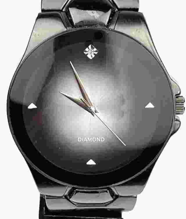 Allude Men's Diamond Ombre Dial WR 100Ft Gunmetal Black Wristwatch New Battery