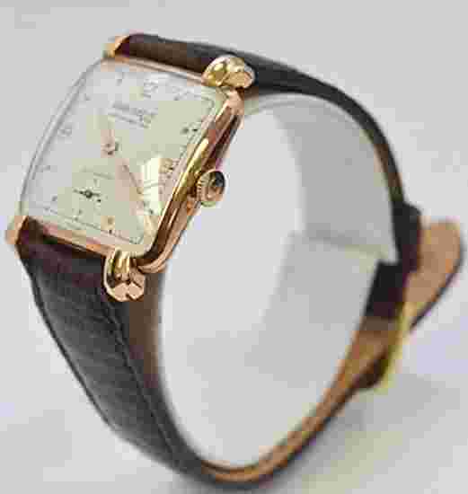 W503- Very Rare 18K Rose Gold Eberhard & Co Chronograph Watch 18 JEWEL