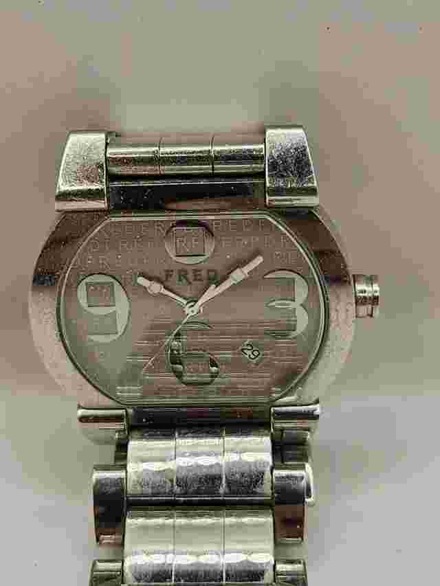 RARE! VINTAGE FRED PARIS WATCH 2000'S MEN'S STAINLESS STEEL EXTRA LONG LINKS