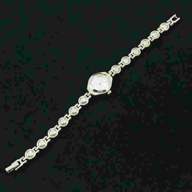 Hudson Watch Quartz Silver Tone Round with Heart Shaped Link Strap Working