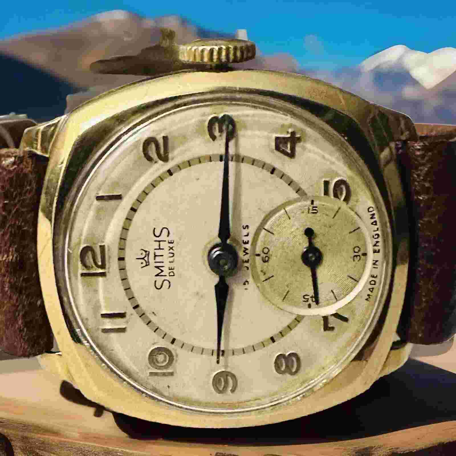 Vintage Rare Smiths Deluxe 1955 9Ct GOLD CASE  15 J C337391 Wristwatch-STUNNING