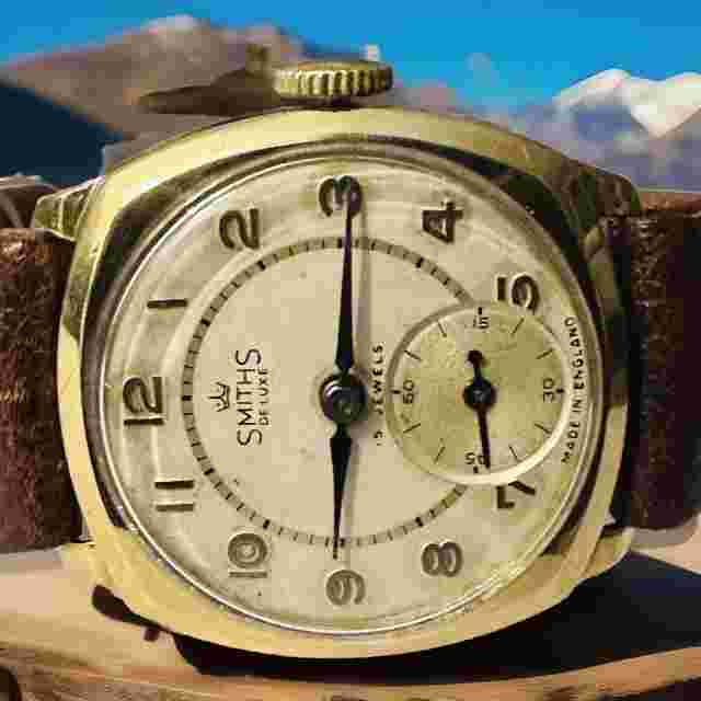 Vintage Rare Smiths Deluxe 1955 9Ct GOLD CASE  15 J C337391 Wristwatch-STUNNING