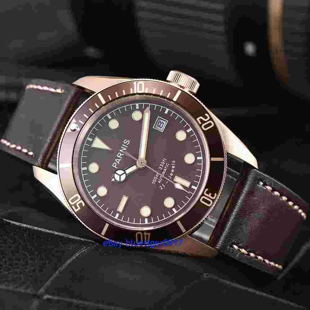 Parnis 41mm Jewels Miyota Sapphire Glass Men's 10 ATM Resistant Automatic Watch