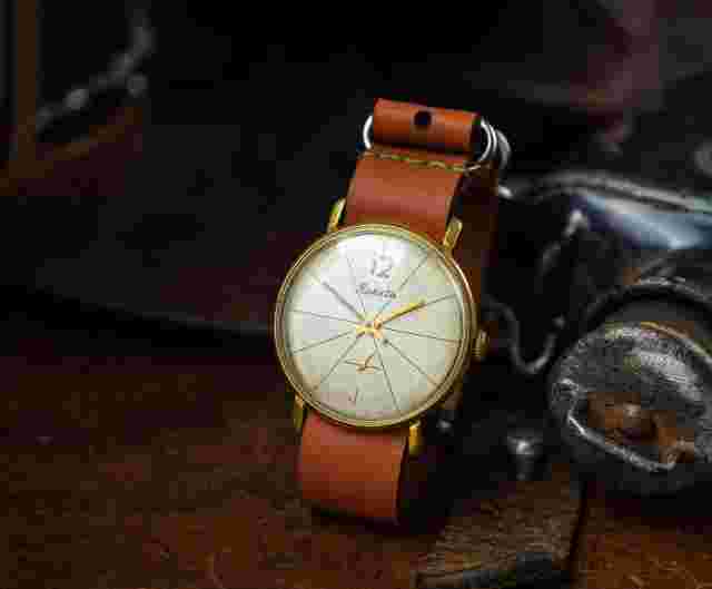 Soviet watch, RAKETA, ussr watch. vintage watch collectable. gold-plated body