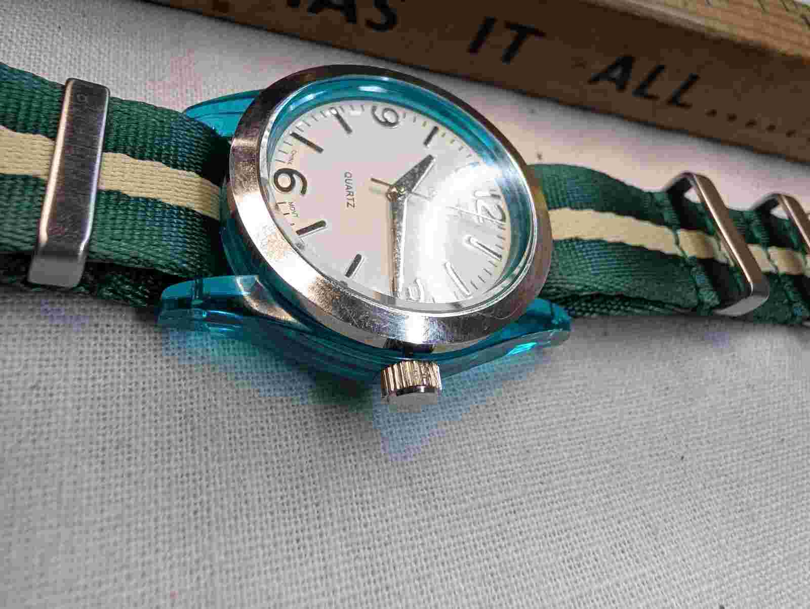 NY&C Blue Tone Unisex Analog Quartz Round Quartz On Nylon