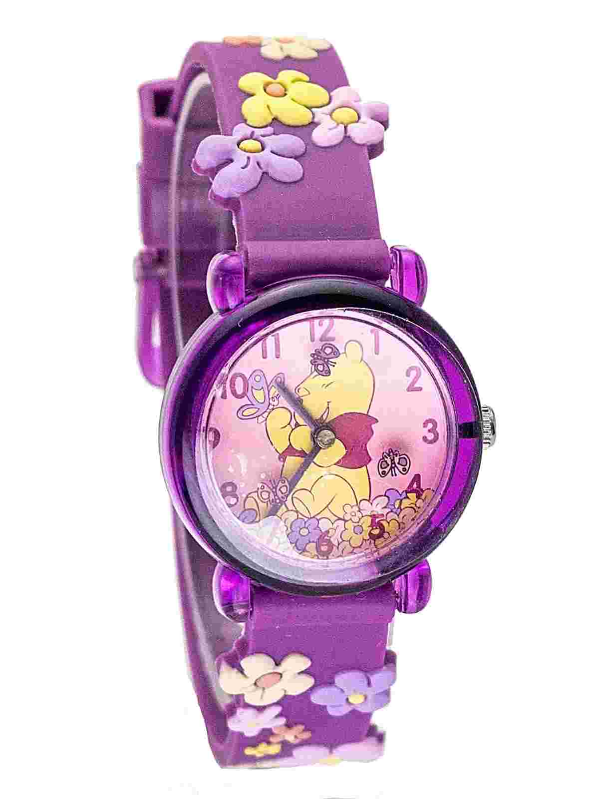 DISNEY:LORUS SILICON BAND WINNIE THE POOH ANALOG QUARTZ WATCH/POOH IN METALBOX