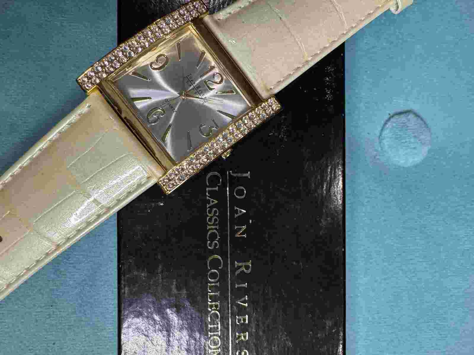 Vintage Joan Rivers Classics Collection Watch New in Box Gold & Rhinestone