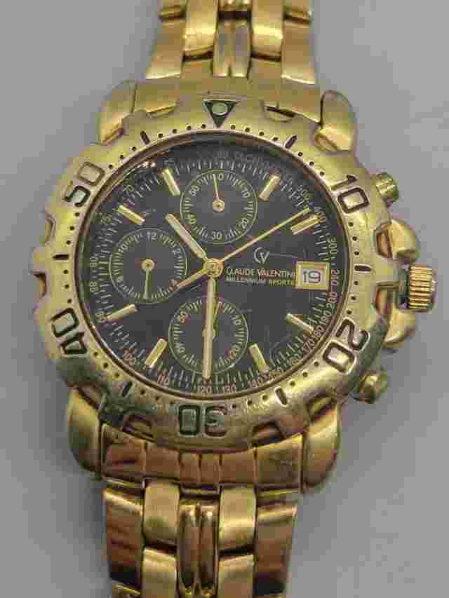 Claude Valentini Millennium Sports  Watch Gold Plated M231044JR