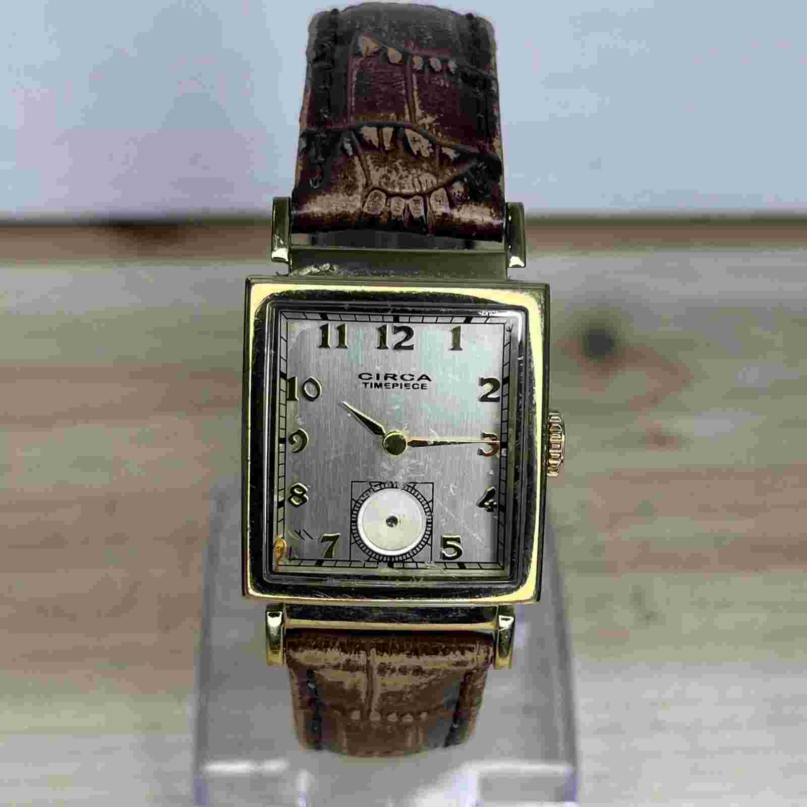 Circa Timepiece 23K Gold Plated CT101TL Women Watch Brown Leather SM DIAL BROKE