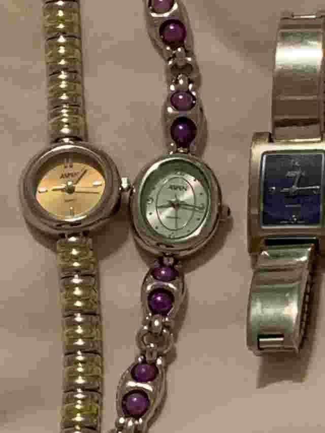 LOT OF 3 Vintage Beautiful ASPEN P-BAJGA Quartz Ladies Watches needs new Battery