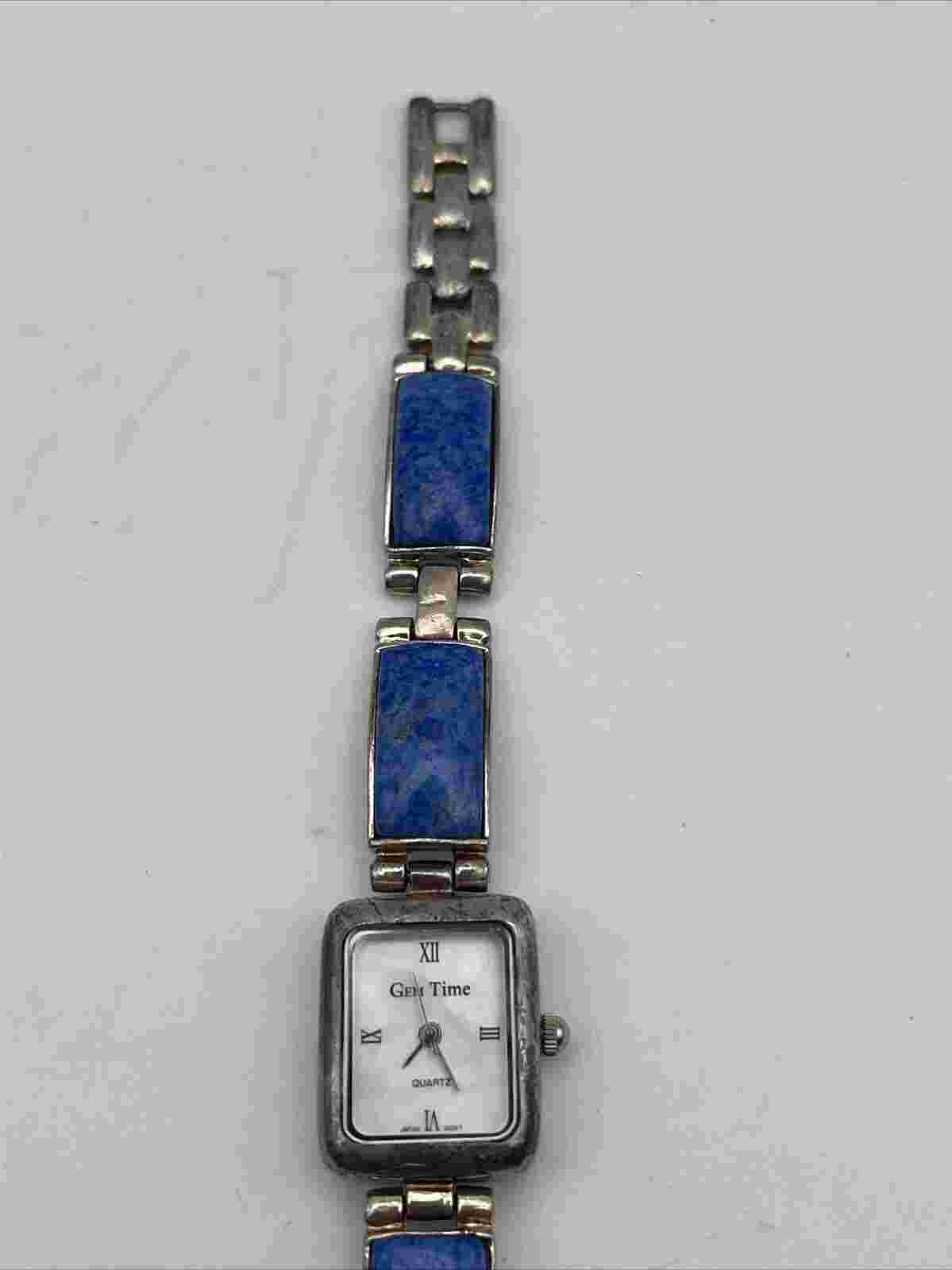 Gem Time 925 And Stainless Steel  Lapis Womens Watch