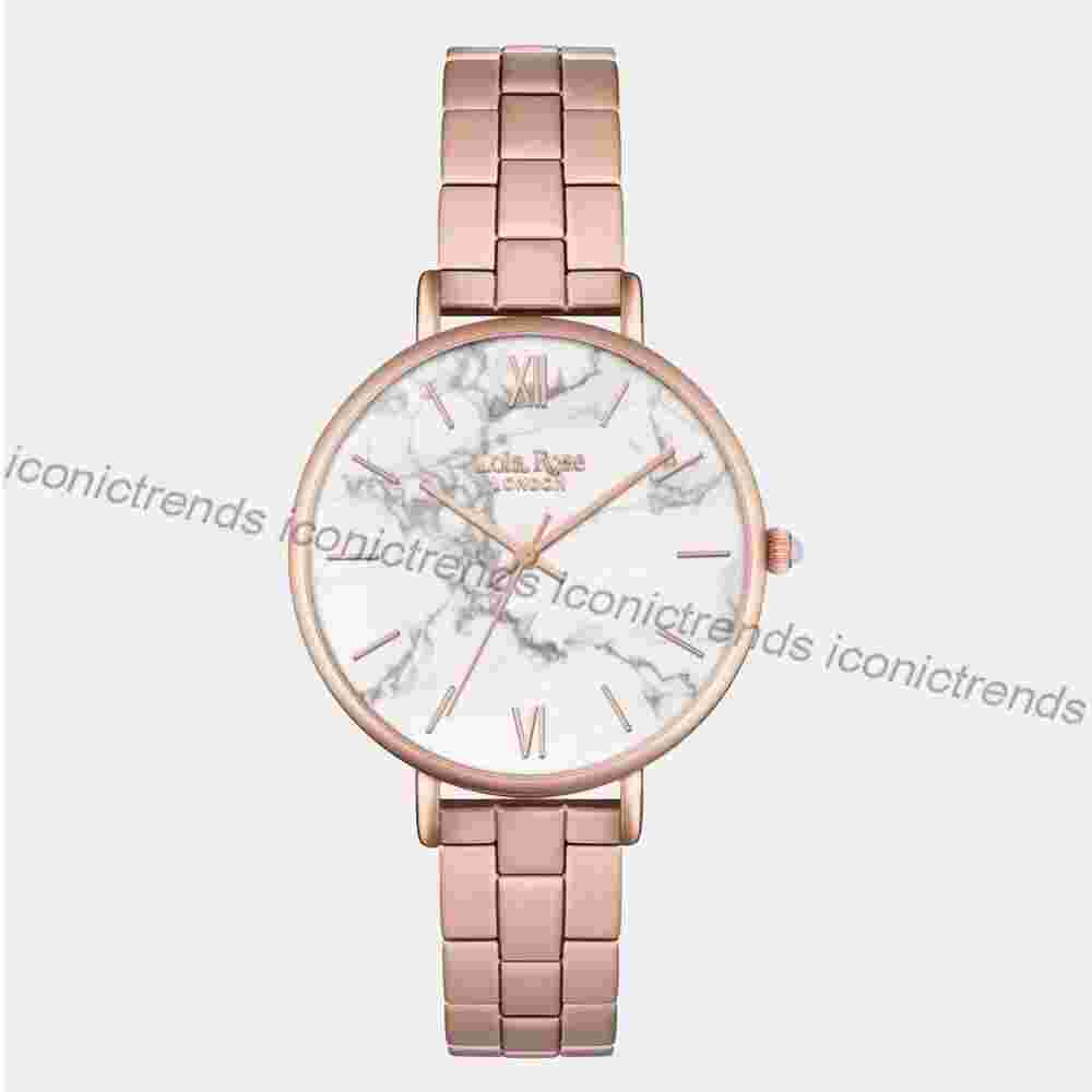 Lola Rose LR4076 White Howlite Dial Rose Gold-tone Bracelet 30mm Watch