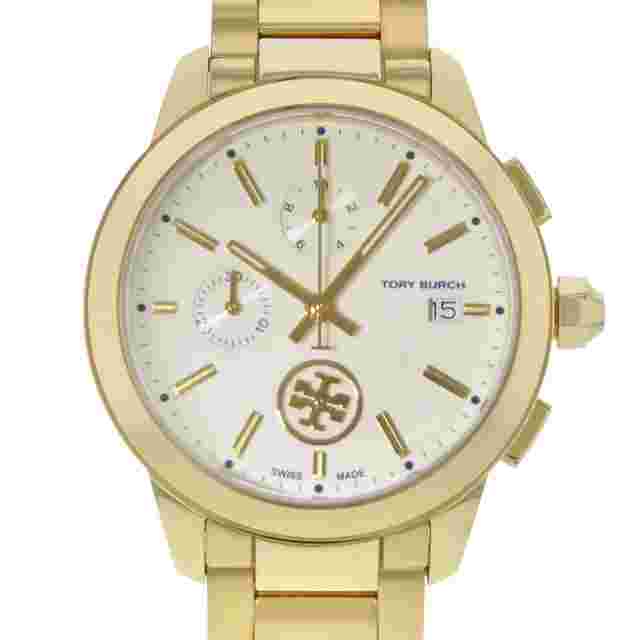 Tory Burch Collins Chrono Gold Tone Steel Cream Dial Ladies Quartz Watch TB1250