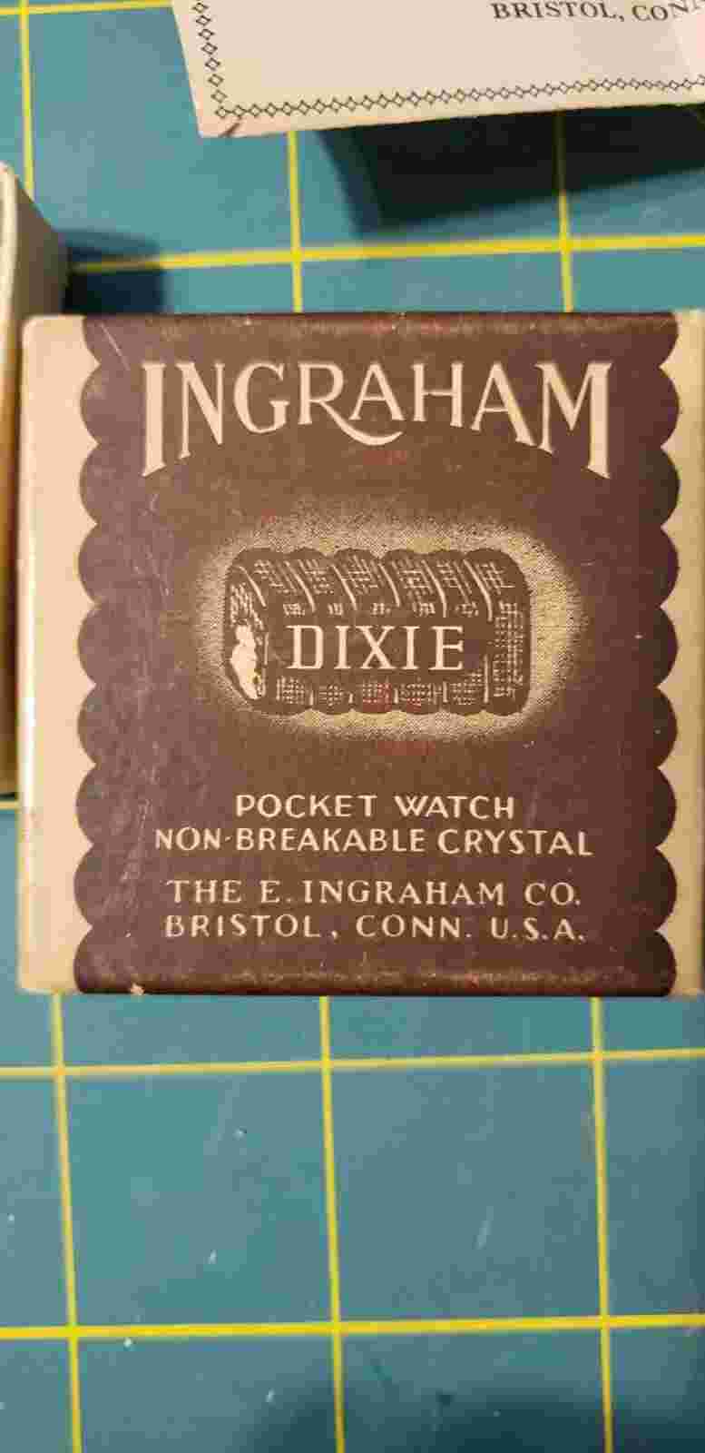 Vintage Ingraham Dixie Pocket Watch Original Box with Insert